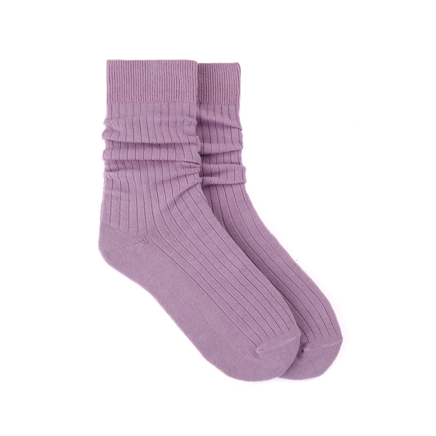 Ribbed Cotton Socks in Lilac