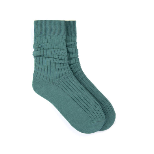 Ribbed Cotton Socks in Pacific Blue