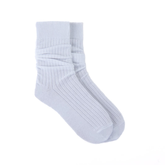 Ribbed Cotton Socks in White